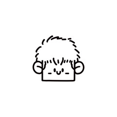 cartoon boy face graphic design illustration