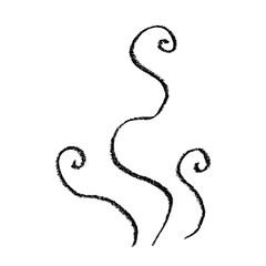 Obraz premium Hand drawn steam and smoke Steam swirls doodle Heat waves or aroma from cooking food and hot coffee, gas and fumes Single element for print, web, design, decor