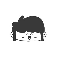 cartoon boy face graphic design illustration