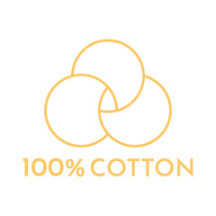 100% cotton icon. Vector label illustration