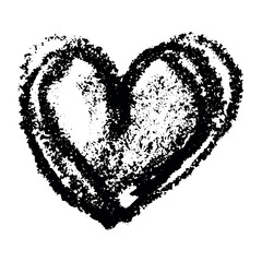 Simple hand drawn heart drawing illustration Scribble heart doodle Love clipart