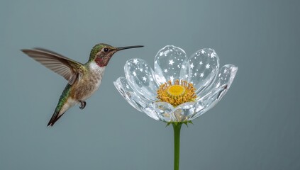 Fototapeta premium hummingbird and flower