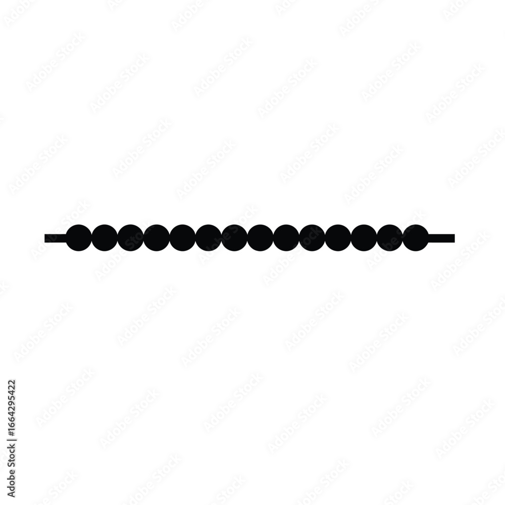 Poster black circular beads on a horizontal line circles pattern