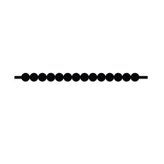 Black circular beads on a horizontal line circles pattern
