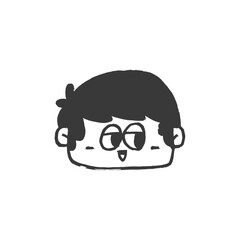 cartoon boy face graphic design illustration
