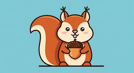Cute squirrel holding an acorn (1)