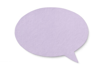 Purple textured speech bubble floating on a transparent background, symbolizing communication and messaging