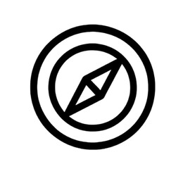 navigation compass icon - flat style 