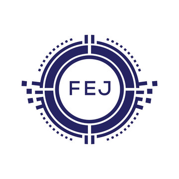 FEJ Modern Abstract Circular Technology Logo Design with FEJ Letter Logo.
