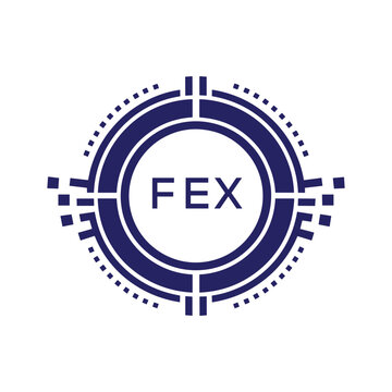 FEX Modern Abstract Circular Technology Logo Design with FEX Letter Logo.

