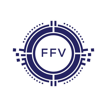 FFV Modern Abstract Circular Technology Logo Design with FFV Letter Logo.

