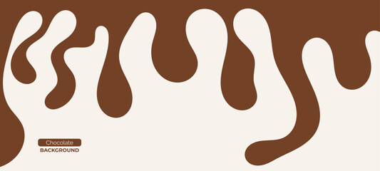 chocolate background minimalist flat design, dynamic splashes and drops. Vector illustration in a flat style