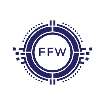 FFW Modern Abstract Circular Technology Logo Design with FFW Letter Logo.
