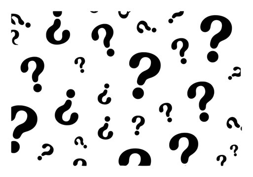 A Pattern of Black Question Marks on a White Background