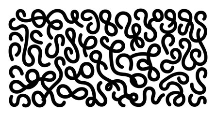 Abstract Black and White Swirling Lines Pattern