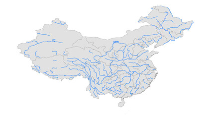 Physical Vector Map of China with Major Rivers & Provinces | Hydrography Asset for Geography & Environmental Reports