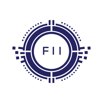 FII Modern Abstract Circular Technology Logo Design with FII Letter Logo.
