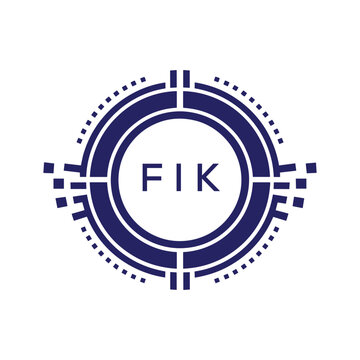 FIK Modern Abstract Circular Technology Logo Design with FIK Letter Logo.
