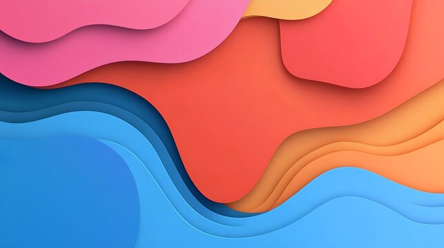 Abstract layered shapes in vibrant colors (1)