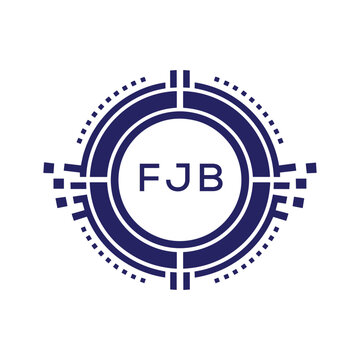 FJB Modern Abstract Circular Technology Logo Design with FJB Letter Logo.
