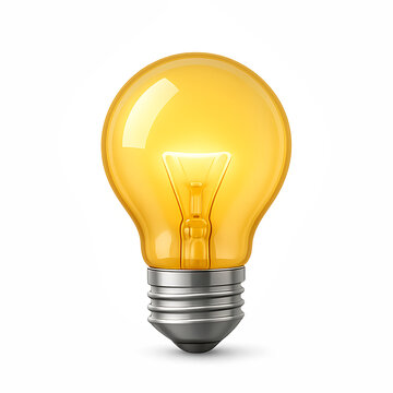 light bulb on transparent background. Transparent realistic light bulb, isolated.