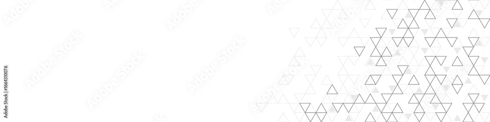 Poster graphic design element for web page or banner with a geometric pattern of triangle shapes