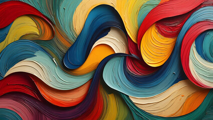 Abstract colorful fluid paint swirling background wallpaper