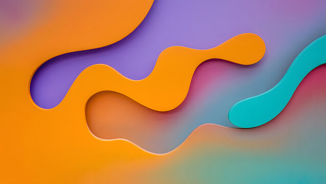 Abstract colorful fluid shapes layered background design - Powered by Adobe