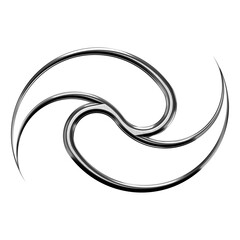 Detailed high-resolution PNG render of abstract metal forms. Clean, modern, and perfect for use in tech visuals, branding, and backgrounds.