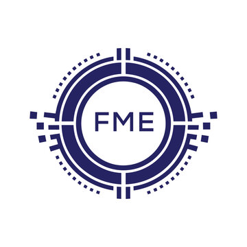 FME Modern Abstract Circular Technology Logo Design with FME Letter Logo.

