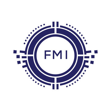 FMI Modern Abstract Circular Technology Logo Design with FMI Letter Logo.
