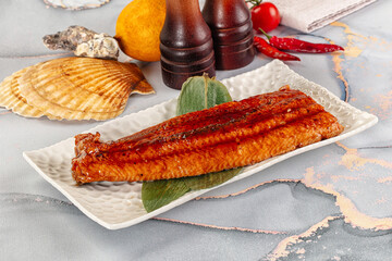 Smoked unagi eel in sause
