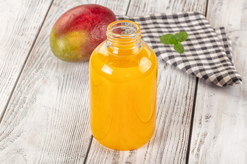 Sweet cold tropical mango juice