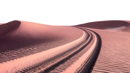 Desert Dunes with Tire Tracks, isolated on transparent background