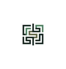 Obraz premium Intricate geometric square maze pattern design