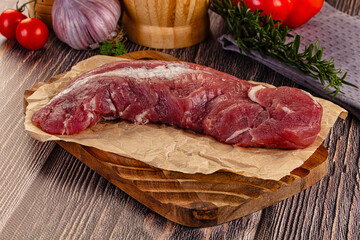 Raw pork meat tenderloin fillet