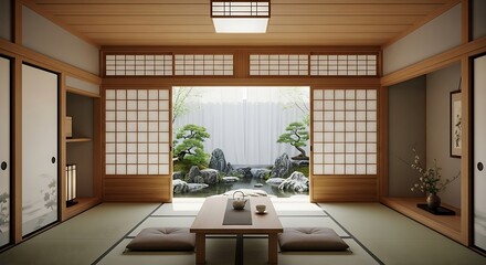 Tranquil Japanese Room with Garden View.