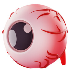 3D Render 3D pink eyeball icon with shading and veins for UI, branding, and tech marketing visuals.