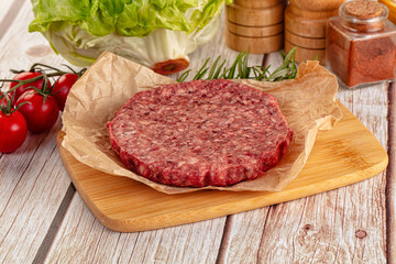 Raw beef cutlet for burger