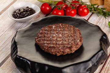 Grilled juicy beef cutlet for burger