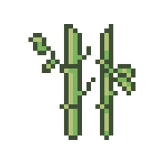 bamboo plant retro pixel art