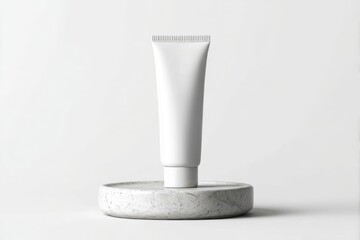 Minimalistic White Tube on Marble Stand
