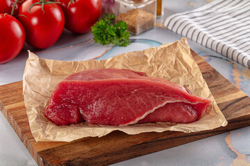 Raw beef meat fillet piece