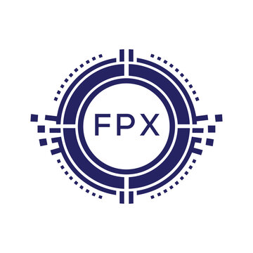 FPX Modern Abstract Circular Technology Logo Design with FPX Letter Logo.

