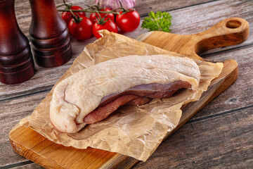 Raw duck breast fillet for cooking