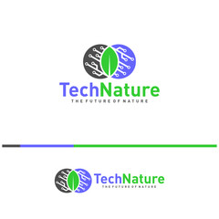 Creative Nature Tech Logo Design Concepts. Bio Tech Logo Template Vector