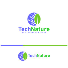 Creative Nature Tech Logo Design Concepts. Bio Tech Logo Template Vector