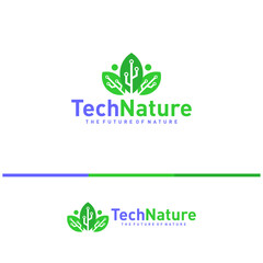 Creative Nature Tech Logo Design Concepts. Bio Tech Logo Template Vector