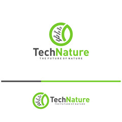 Creative Nature Tech Logo Design Concepts. Bio Tech Logo Template Vector
