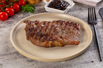 Grilled rib eye beef steak
